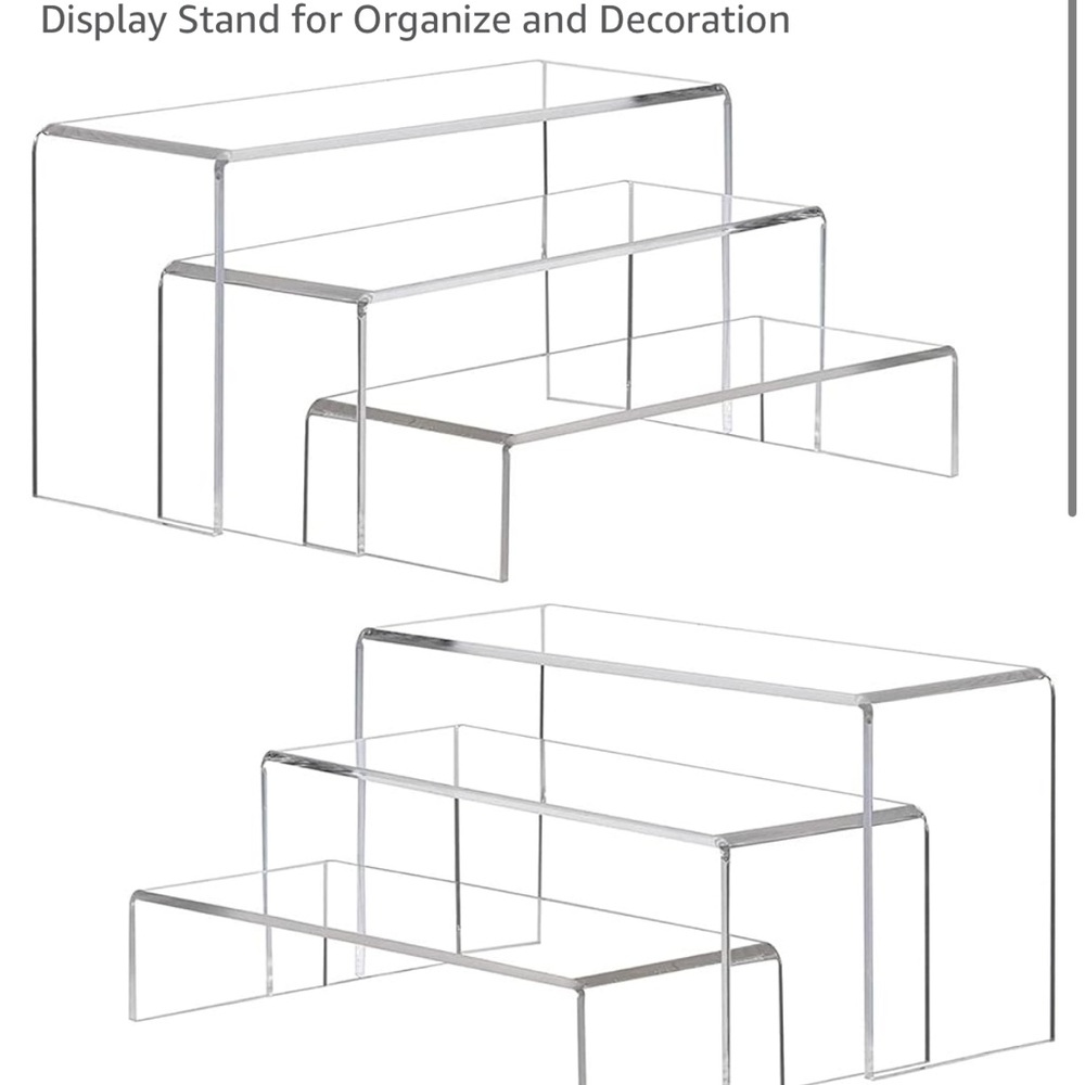 Set of two clear risers
